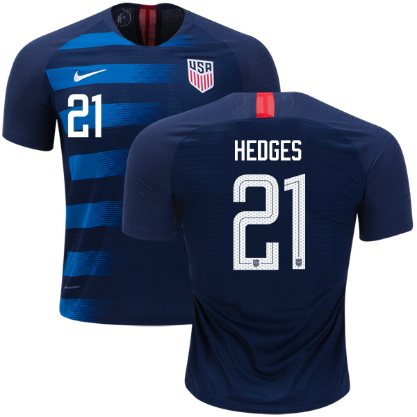 Women's USA #21 Hedges Away Soccer Country Jersey